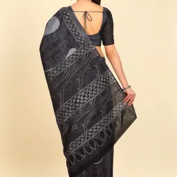 Soch Womens Grey Chiffon Abstract Print Saree image 2