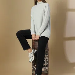 Mast & Harbour Self Design High Neck Cotton Pullover Sweatshirt-picture-38