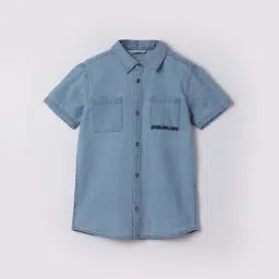 Fame Forever by Lifestyle Boys Blue Cotton Solid Shirt-Casual-picture-36