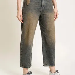 Bene Kleed Blue Cotton Distressed Jeans-image-42