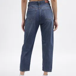 Elle Blue Cotton Relaxed Fit Mid Rise Jeans image 2