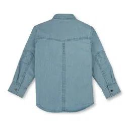 Gini & Jony Kids Blue Printed Full Sleeves Shirt image 2