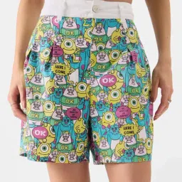 The Souled Store Blue Cotton Printed Shorts-image-52