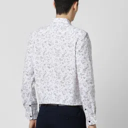 Peter England White Regular Fit Printed Formal Shirt image 2