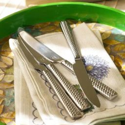 Pure Home and Living Silver Stainless Steel Zig Zag Textured Dessert Knives - Set of 6-picture-19