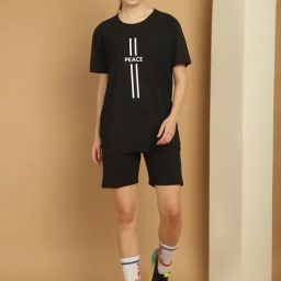 Vimal Jonney Black Cotton Printed T-Shirt & Shorts Set-picture-27