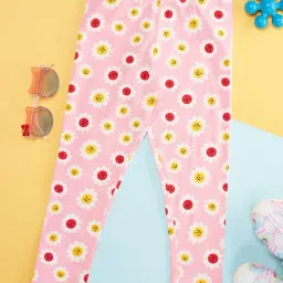 Pantaloons Junior Pink Printed Leggings-image-0