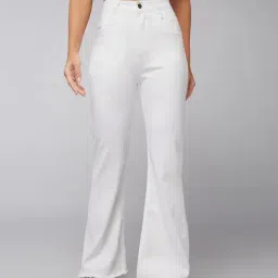 DOLCE CRUDO White High Rise Stretchable Jeans-image-89