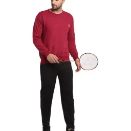 Vimal Jonney Maroon & Black Sweatshirt & Trackpants image 5