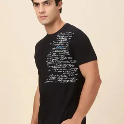 Being Human Black Cotton Regular Fit Printed T-Shirt image 3