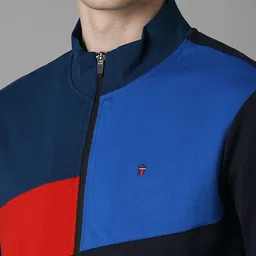 Louis Philippe Sport Men Colourblocked Front-Open Sweatshirt image 2
