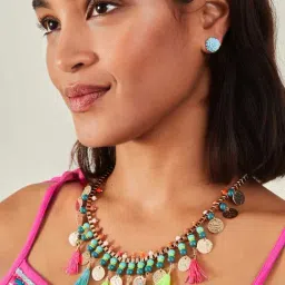 Accessorize London Women's Multi Coin Statement Necklace-image-0