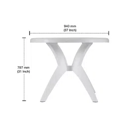 Supreme White Marina Cambridge Dining Set with 1 Table and 4 Chairs image 2