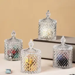Goodhomes Clear Glass Storage Jar with Lid - Set of 4 (150 ml)-image-35