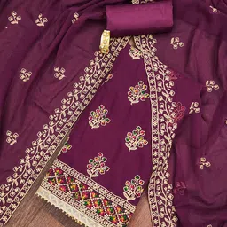 HERE&NOW Embroidered Unstitched Dress Material-picture-13