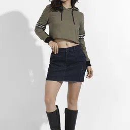 Campus Sutra Self Design Hooded Cotton Pullover Sweatshirt image 5