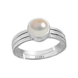 Clara White Pearl 6.5cts Sterling SIlver Round Ring-picture-35