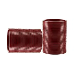 Vidhya Kangan Gold-Plated & Maroon Brass Artificial Stones Bangle image 2