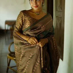 ZIKARAA Woven Design Zari Handloom Saree image 4