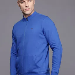 Louis Philippe Sport Mock Collar Front-Open Sweatshirt image 3
