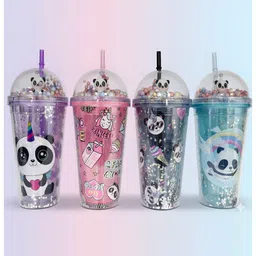 SCHOOLISH 450 ml Sipper with Straw, Water Bottle Unique Design, Glitter Sipper with Toy on Top, Tumbler with Straw for Kids- PACK OF 1 - COLOR MAY VARY-picture-20