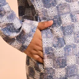 Manyavar Boys Woven Design Kurta with Pyjama image 5