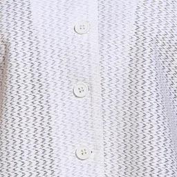 HERE&NOW Self Design Cuban Collar Crochet Shirt Style Top image 4