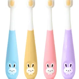 The Cheeky Kidzz Pack of 1 Baby Soft Bristles Suction Cup Base Bunny Design Teeth Manual Toothbrush BPA Free For Kids (1 To 10 Years) (BLUE) image 5