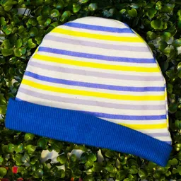 COCOON ORGANICS Cotton Terry Pack Of 2 Striped Anti Microbial Reversible Caps - Multi Colour image 5