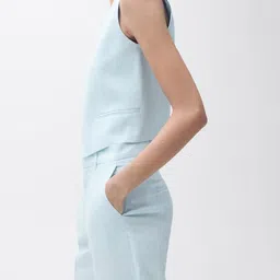 MANGO Pure Linen Single-Breasted Waistcoat image 2