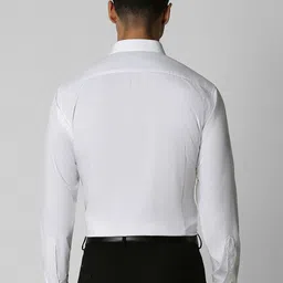 van heusen V Dot Men White Slim Fit Solid Casual Shirt image 4