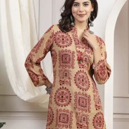 Nayam by Lakshita Maroon Viscose Printed Kurti-picture-45