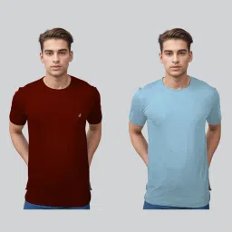 Lux Nitro Maroon & Sky Regular Fit T-Shirt image 2