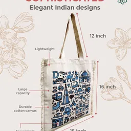MAATIR DESIGNS Shopper Tote Bag with Fringed image 4