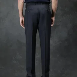 Rare Rabbit Black Regular Fit Solid Trousers image 2