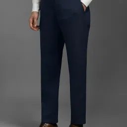 Louis Philippe Navy Slim Fit Texture Trousers image 2