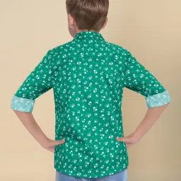 Allen Solly Kids Green Floral Slim Fit Shirt image 2