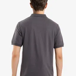 Rare Rabbit Grey Regular Fit Solid Polo T-Shirt image 2