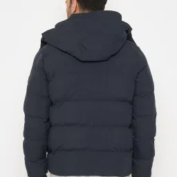 Duke Navy Regular Fit Quilted Hooded Jacket image 2
