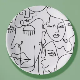 Nestroots Abstract Elegance Black & White Porcelain¿Decorative Wall Plate image 2