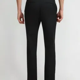 Arrow New York Black Slim Fit Texture Trousers image 2