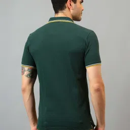 Cantabil Bottle Green Regular Fit Polo T-Shirt image 2