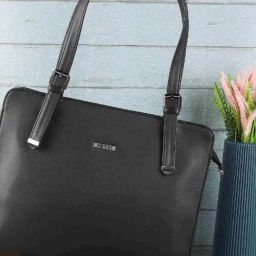 Metro Black Solid Large Shoulder Handbag-picture-31