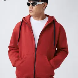 The Souled Store Red Solid Relaxed Fit Sweatshirt-picture-25