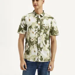 Levi's Green Slim Fit Floral Print Shirt-image-25