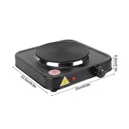 NS 1000 W 152.4 mm (6 Inch) Adjustable Electric Hot Plate 6R-F4L4-EAB9 Black image 2
