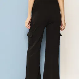 Aarika Black Nylon Solid Pants image 2