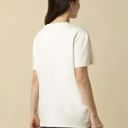 Allen Solly White Cotton Regular Fit Printed T-Shirt image 2