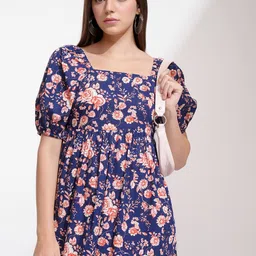 Tokyo Talkies Women Floral Printed Cotton Fit & Flare Midi Dress-image-54