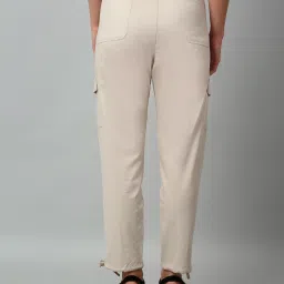 Cantabil Beige Cotton Regular Fit Mid Rise Cargo Pants image 2